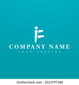 Logo design combination of letters I and F, used for companies or brands, applications, and more