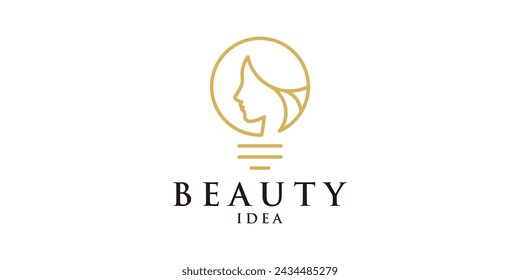 logo design combination of light bulbs with beauty, logo design ideas, beauty templates, symbols, creative ideas.