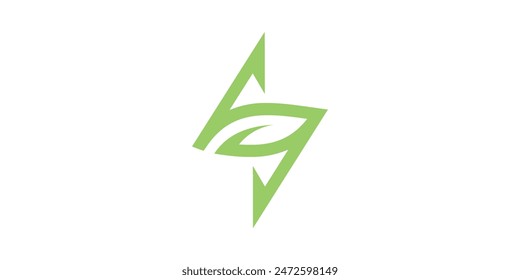 diseño del logotipo combinación de relámpago y hojas, energía, naturaleza, flash. diseño del logotipo Plantilla, ícono, símbolo, Vector, creativo, idea.