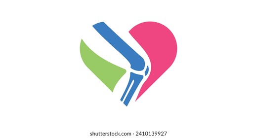 logo design combination of love shape with bones, icon, vector, symbol.