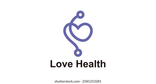 logo design combination of love and stethoscope, logo for health care, medical, clinic, people, symbol, icon, idea, creative.