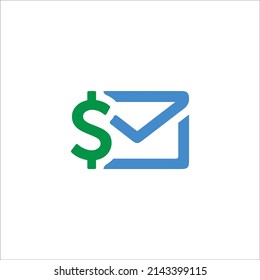 The logo design is combination mail and money