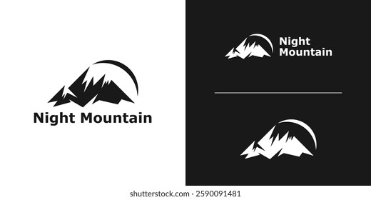 logo design combination of mountain and sun, logo for landscape, nature, travel, adventure, outdoor, symbol, icon, idea, creative.