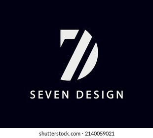 Logo-Design mit einer Kombination aus Nummer 7 und Buchstabe d