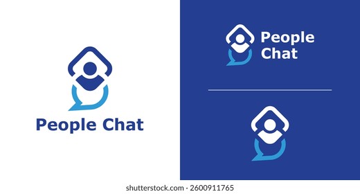 logo design combination of people and chat, consultation logo, icon, symbol, idea, creative.