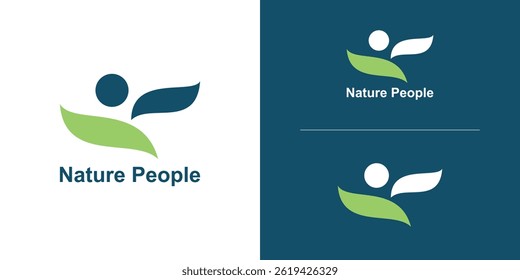 logo design combination people and leaf,wellness,care,health,design simple, icon,idea