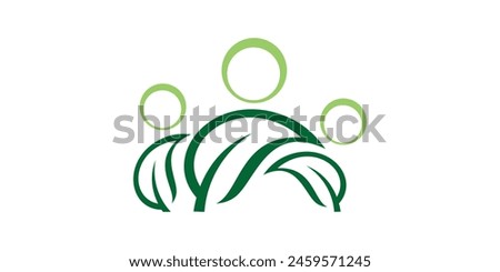 logo design combination of people and leaves, community, team, partner, unity, logo design template, symbol, icon, vector, idea, creative.