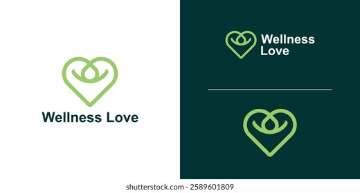 logo design combination of people and love, logo for wellness, fitness, health, body, icon