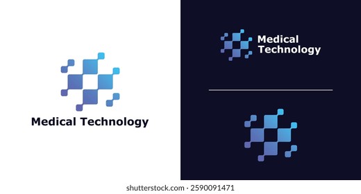 logo design combination of plus sign and technology, logo for medical tech, modern, simple, digital, connect, symbol, icon, idea, creative.