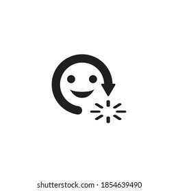 The logo design is a combination of restart icons and smile emoticons, can be used for logo designs and icons as well as additional elements in design