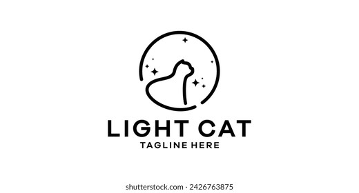 logo design combination of road with cat, logo design template symbol idea.