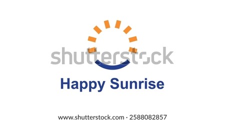 logo design combination of smile and sun, logo for morning mood symbol, icon, idea, creative.