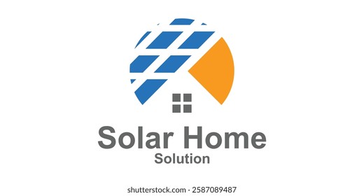 logo design combination of solar panels with houses, logo for environmentally friendly energy, electricity, volts, sun, symbol, icon, idea, creative.