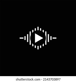 The logo design is combination sound wave and music play