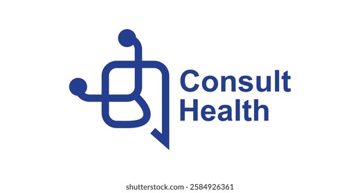 logo design combination of stethoscope and chat, logo for health consultation, clinic, doctor, symbol, icon, idea, creative.