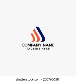 Logo-Design-Kombination von drei Zeilen, die den Buchstaben A bilden