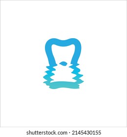 The logo design is combination tooth and ocean