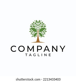 Logo design a combination of a tree with dense leaves and a butterfly