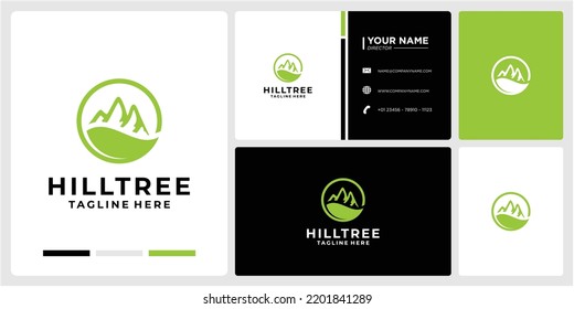 LOGO DESIGN COMBINATION TREE AND HILL ABSTRACT 4