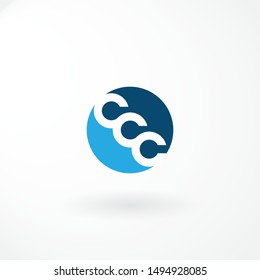 Logo Design Combination Triple Letter C