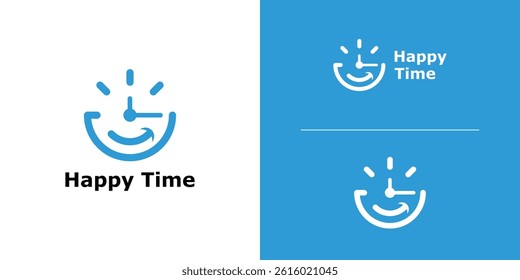logo design combination watch and face,symbol icon idea creative.