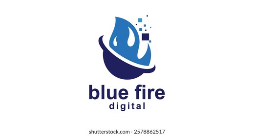 logo design combination of water and fire, drops, icon, symbol, idea, creative.
