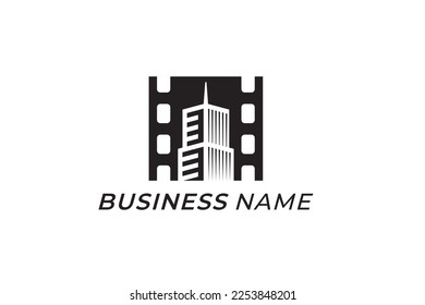 logo design combine building and video film