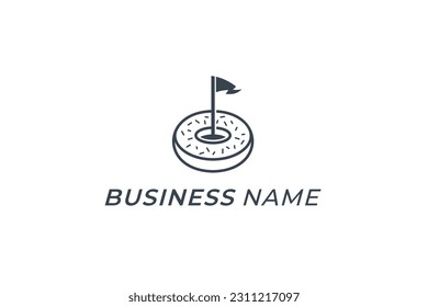 logo design combine donuts and flag