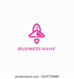 logo design combine flight spaceship