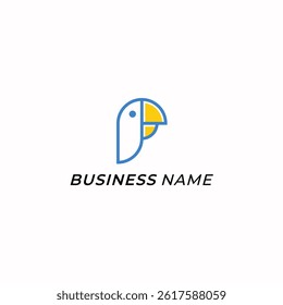 logo design combine head parrot and line