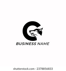 logo design combine letter G and dog