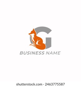 logo design combine letter G and animal fox