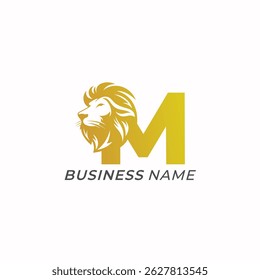 logo design combine letter M and lion head