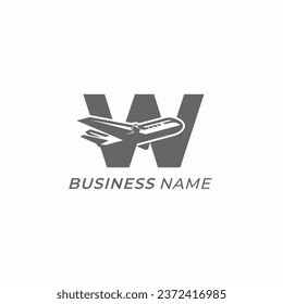 logo design combine letter W and plane flight