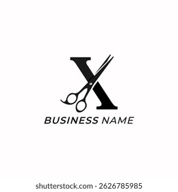 logo design combine letter W and scissors