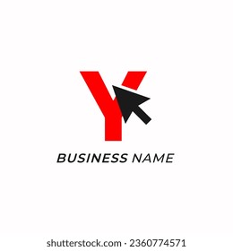 logo design combine letter Y and arrow click