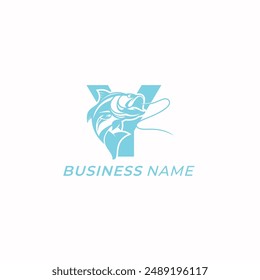 logo design combine letter Y and tuna fishing
