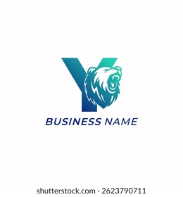 logo design combine letter Y and bear