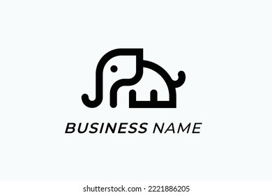 logo design combine line and elephant