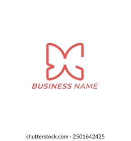 logo design combine line letter G and butterfly