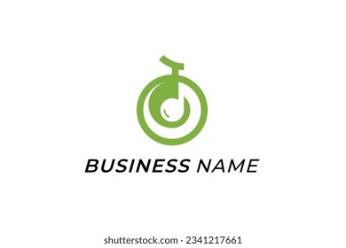 logo design combine melon and icon melody