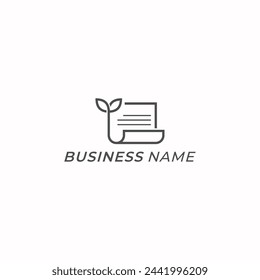 logo design combine paper and leaf