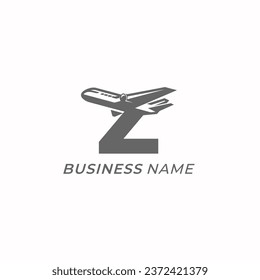 diseño de logotipo combinar vuelo de plano y letra Z