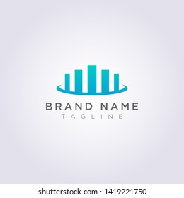 Logo Design from a combined bar chart symbol with a crown for your Business or Brand.