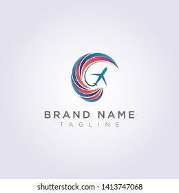 Logo Design Combined circular leaves with abstract shapes and planes for your Business or Brand.