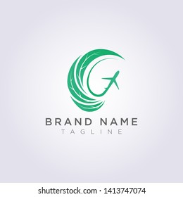 Logo Design Combined circular leaves with abstract shapes and planes for your Business or Brand.