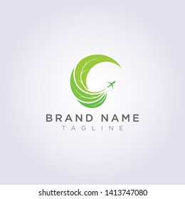 Logo Design Combined circular leaves with abstract shapes and planes for your Business or Brand.