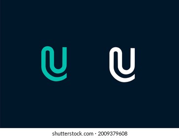 Logo-Design kombinierte Buchstaben U und J