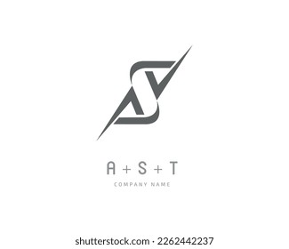 Logo-Design kombiniert mit drei Buchstaben AST