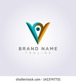 Logo Design Combined V and planes for Business or Your Brand.